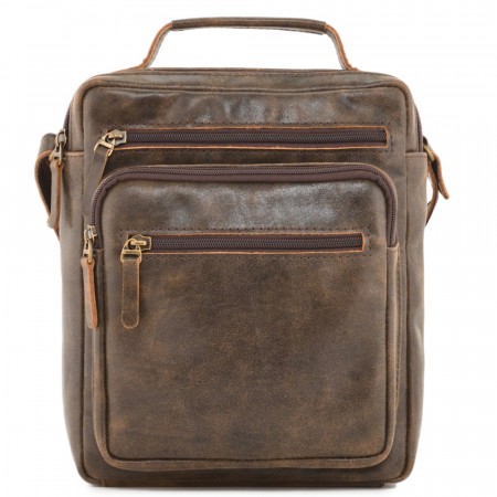  Мужская кожаная сумка "Гектор" (коричневая наппа)