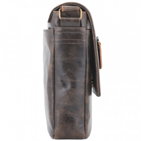  Мужская кожаная сумка "Вильнюс" (коричневая наппа) 