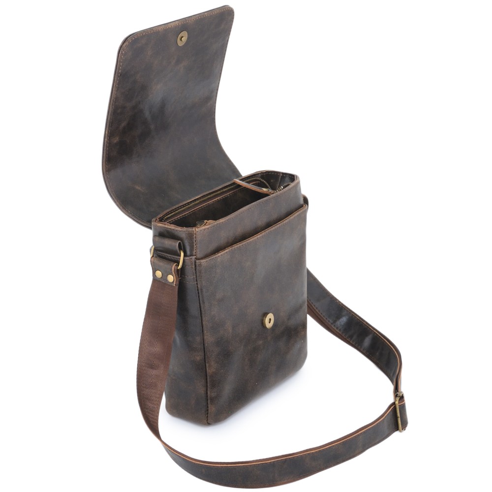  Мужская кожаная сумка "Вильнюс" (коричневая наппа) 