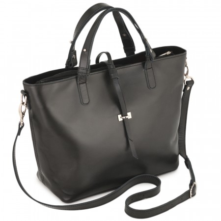 Кожаная женская сумка "Дриада" (черная)