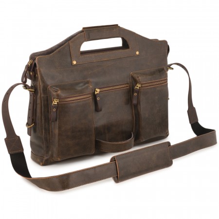 Универсальный кожаный портфель "Диего" (коричневая наппа) 