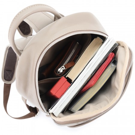 Кожаный рюкзак "Рамона" (бежевый)