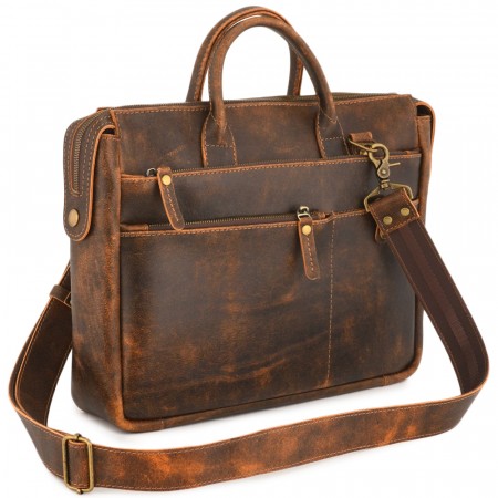 Кожаная деловая сумка "Гранд" (коричневая эксклюзив)
