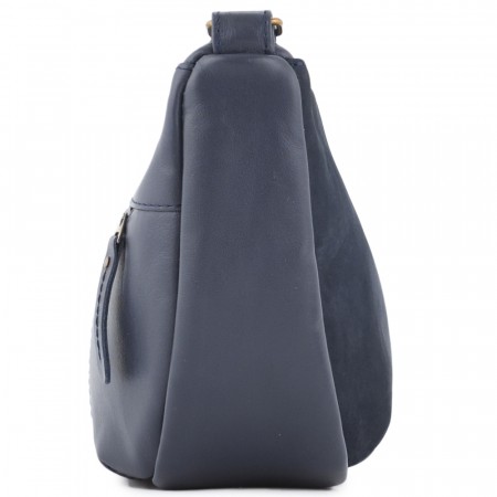 Женская кожаная сумка "Ладога" (синяя)