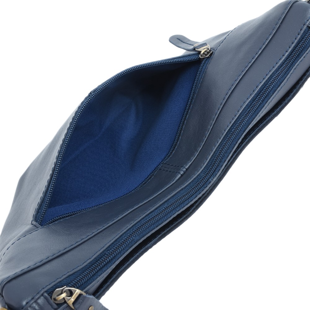 Женская кожаная сумка "Ладога" (синяя)