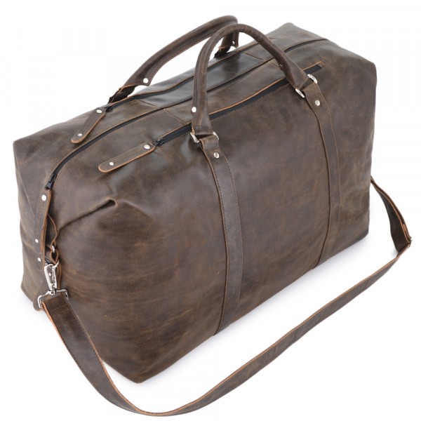 Кожаная дорожно-спортивная сумка "Англия БИГ" (коричневая наппа). фото 1