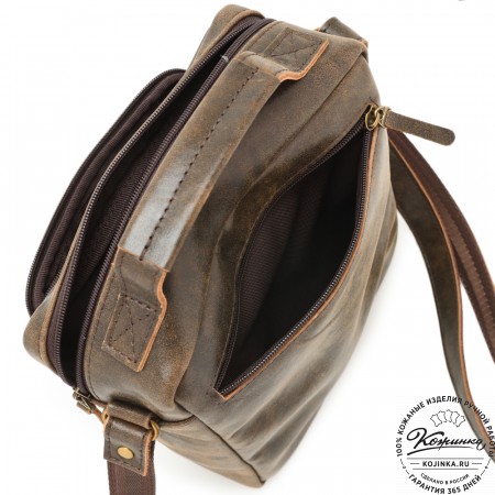  Мужская кожаная сумка "Гектор" (коричневая наппа)