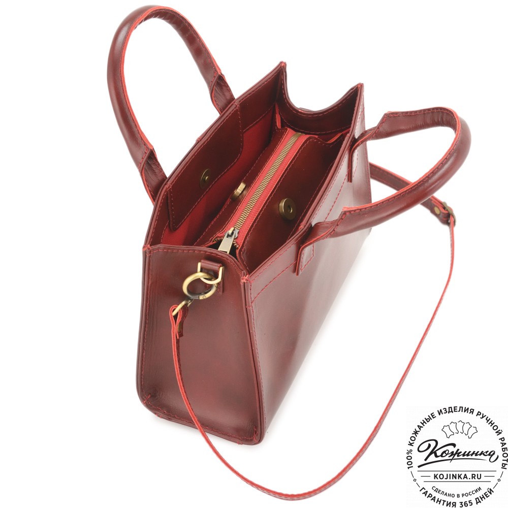Женская кожаная сумка "Анабель" (вишня)