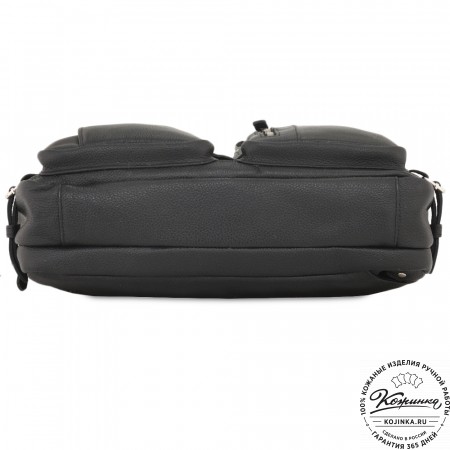 Кожаная сумка-рюкзак "Бигмэн" (черная)