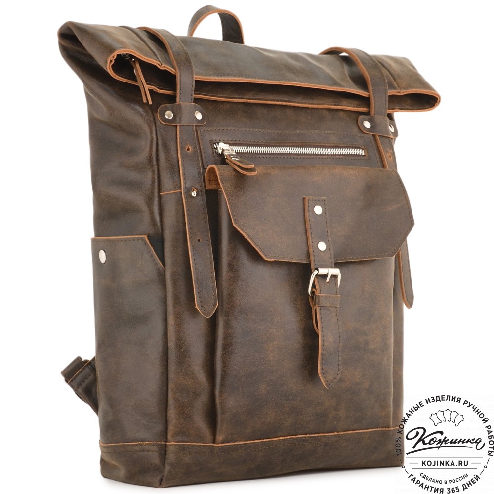 Мужской кожаный рюкзак "Орландо" (коричневая наппа)