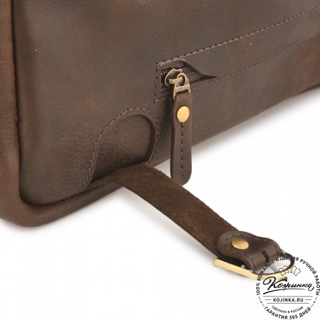 Кожаная мужская сумка-рюкзак "Генри" (коричневый)