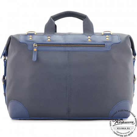Кожаная дорожная сумка "Сити" (синий)