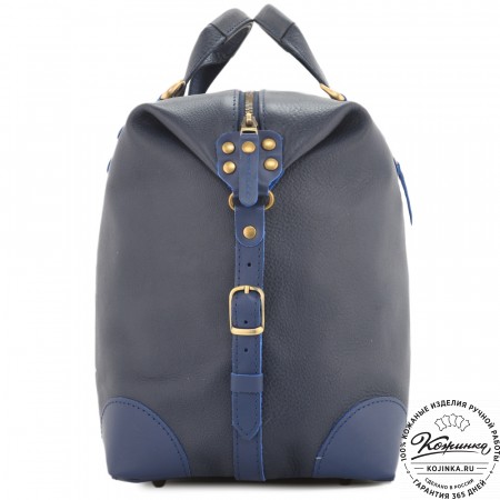 Кожаная дорожная сумка "Сити" (синий)