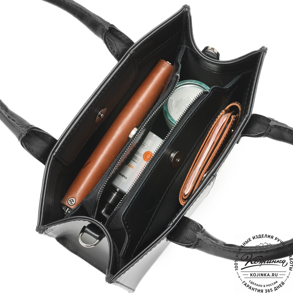 Женская кожаная сумка "Анабель" (черная)