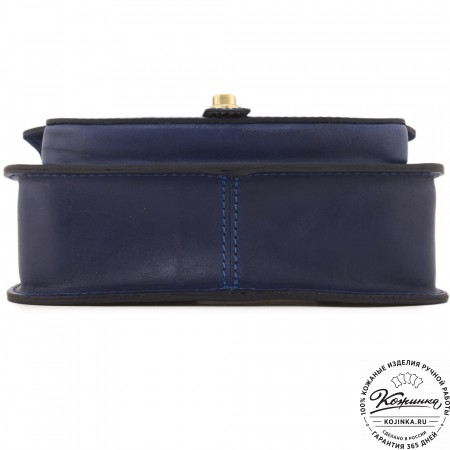 Кожаная сумка ручной работы "Париж" - с ручкой (синий)