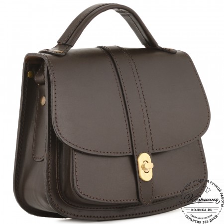 Кожаная сумка ручной работы "Париж" - с ручкой (темно-коричневый)