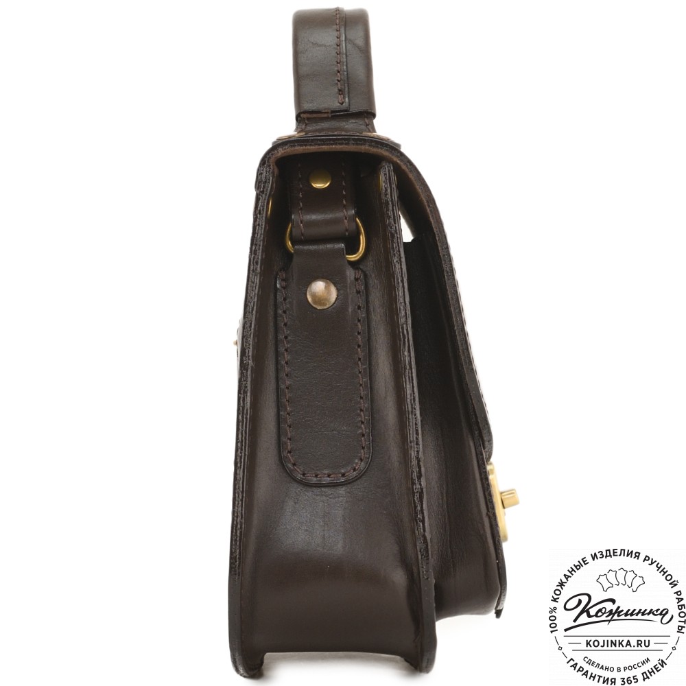 Кожаная сумка ручной работы "Париж" - с ручкой (темно-коричневый)