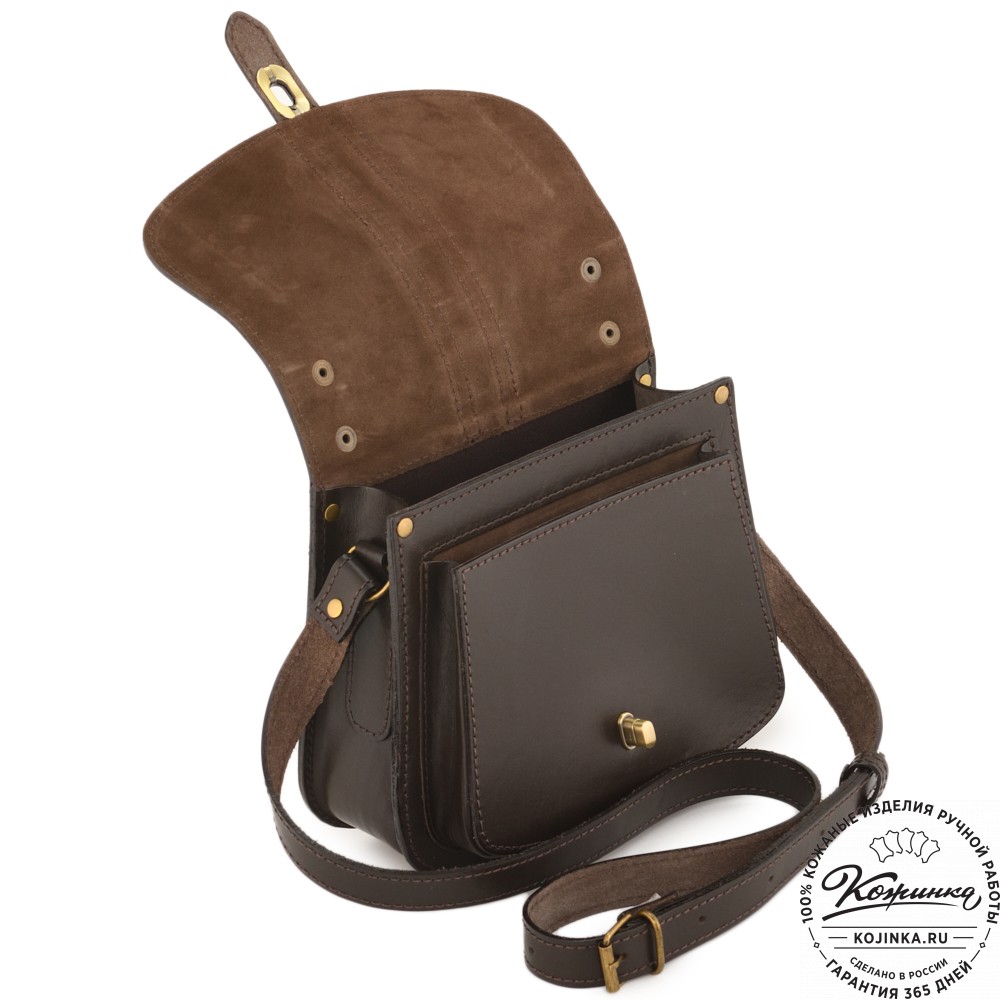 Кожаная сумка ручной работы "Париж" - с ручкой (темно-коричневый)