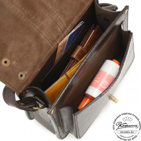 Кожаная сумка ручной работы "Париж" - с ручкой (темно-коричневый)