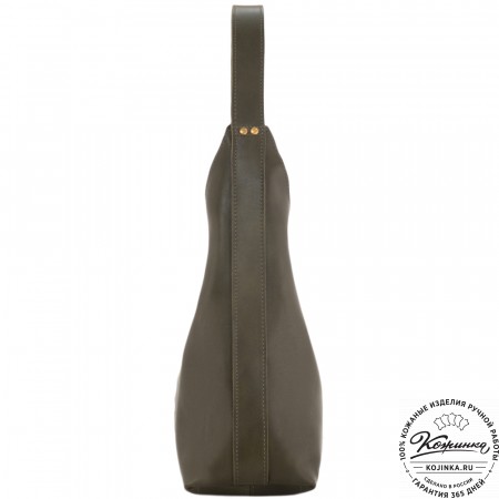 Женская кожаная сумка-шоппер "Ямайка" (хаки сиама) 