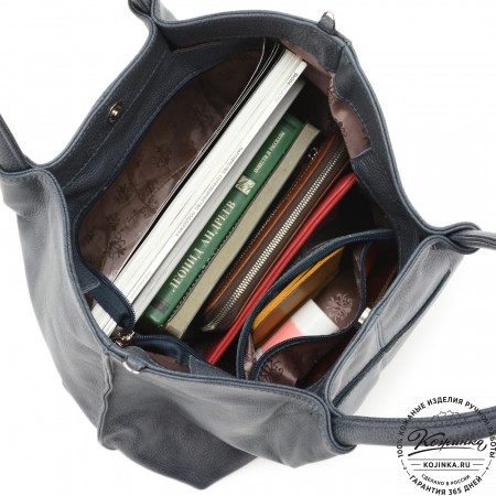 Женская кожаная сумка "Лира" (джинс)