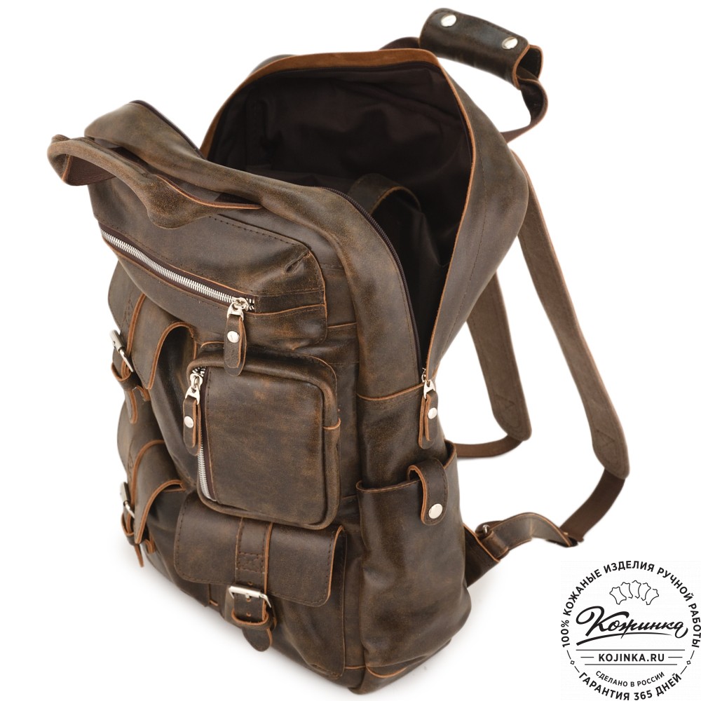 Кожаный рюкзак "Вассерман" (коричневая наппа)