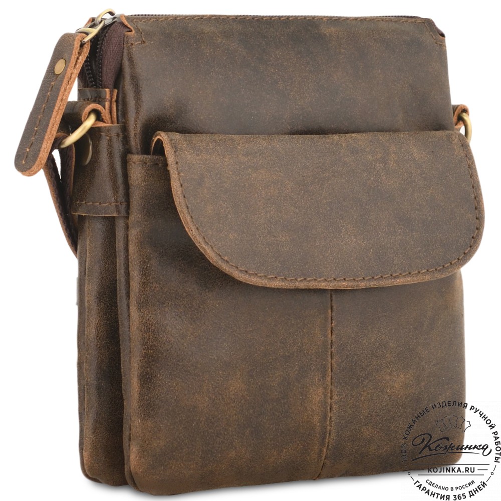 Кожаная сумка "Вуди" (коричневая наппа)