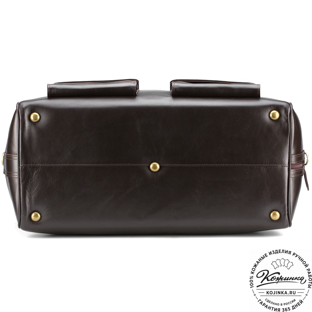 Кожаный дорожный саквояж "Бранденбург" (тёмно-коричневый)