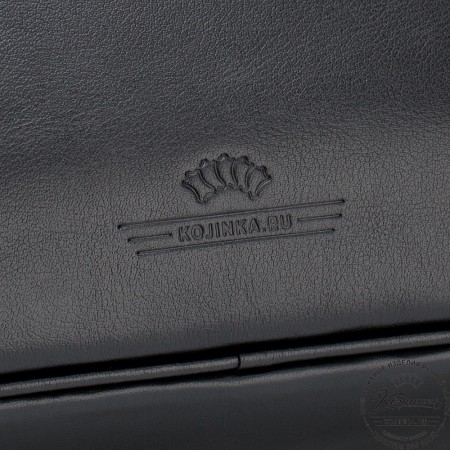 Кожаная деловая сумка "Гофман" (чёрная) 