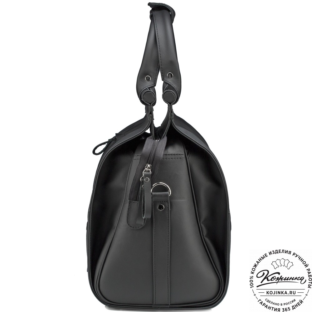 Кожаный дорожный саквояж "Гарри" (чёрный)