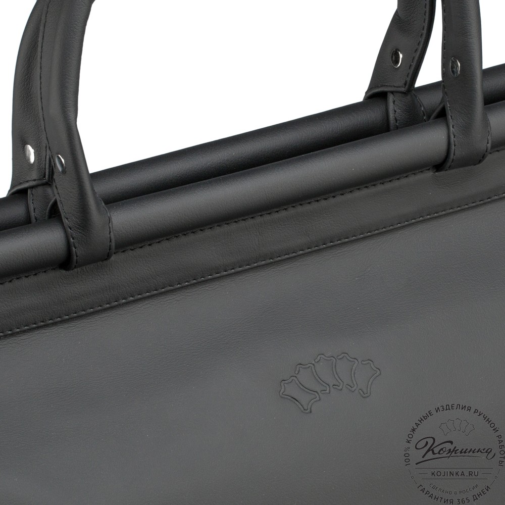 Кожаный дорожный саквояж "Гарри" (чёрный)