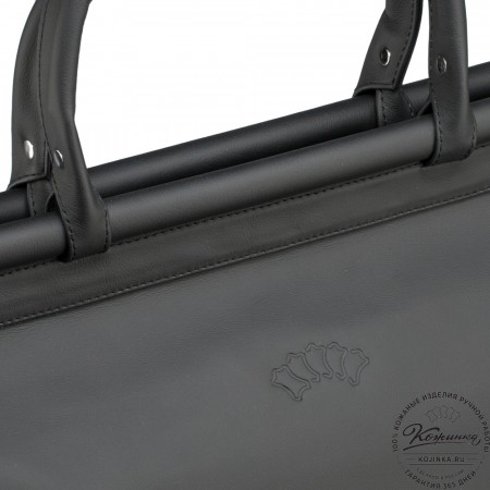 Кожаный дорожный саквояж "Гарри" (чёрный)