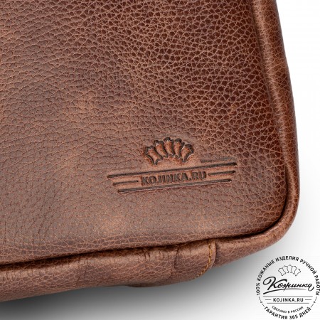 Кожаная деловая сумка "Хантер" (светло-коричневая)