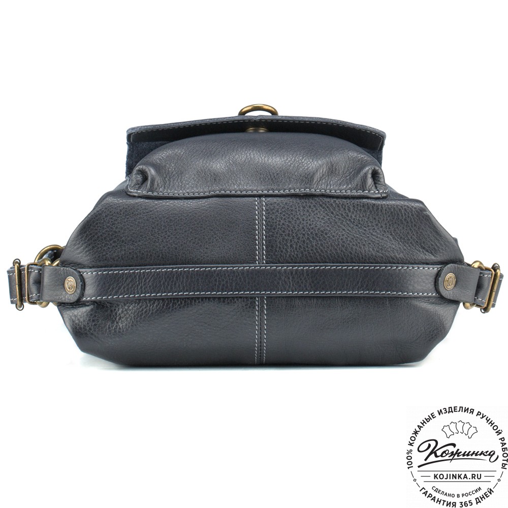 Женская кожаная сумка-рюкзак "Ника" (чёрная)