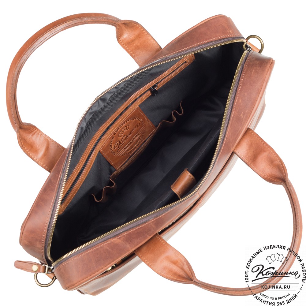 Кожаная деловая сумка "Гильермо" (коричневый крейзи) 