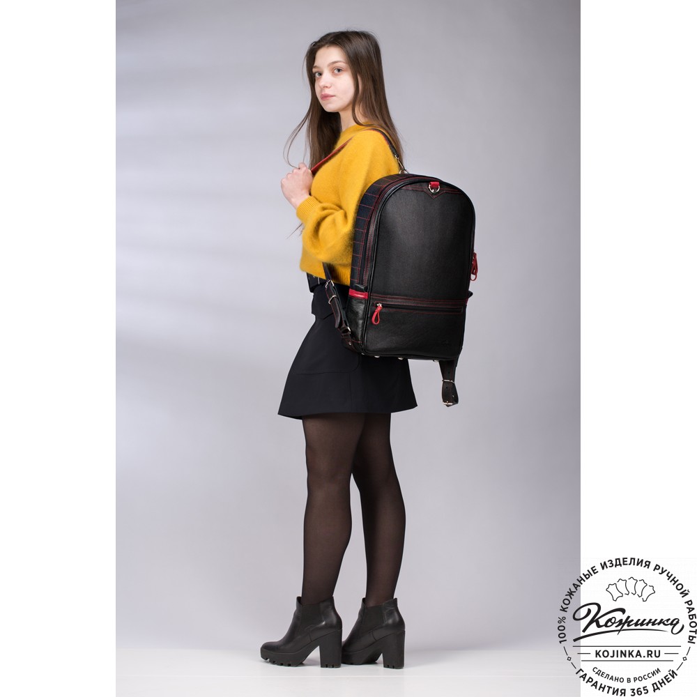 Кожаный рюкзак-трансформер "Покер" (тёмно-коричневый) 