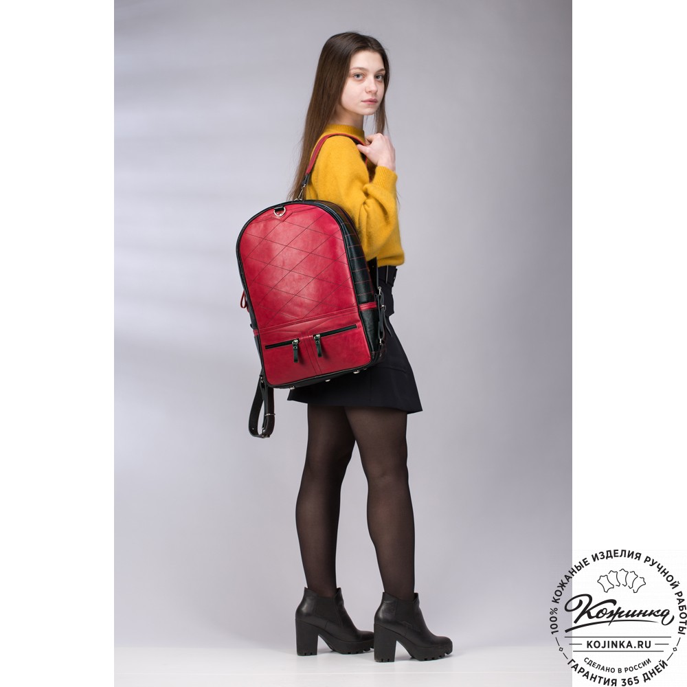 Кожаный рюкзак-трансформер "Покер" (тёмно-коричневый) 