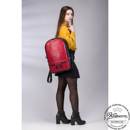 Кожаный рюкзак-трансформер "Покер" (тёмно-коричневый) 