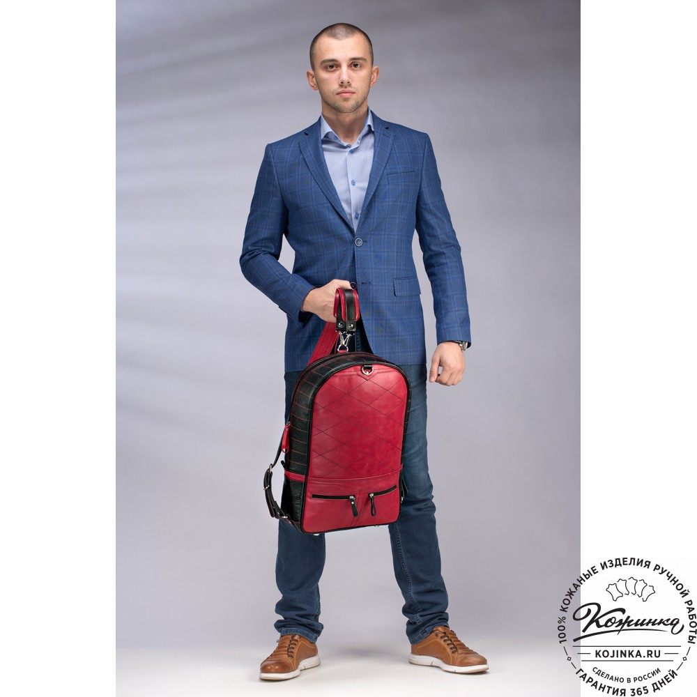 Кожаный рюкзак-трансформер "Покер" (тёмно-коричневый) 