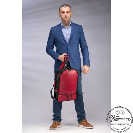 Кожаный рюкзак-трансформер "Покер" (тёмно-коричневый) 