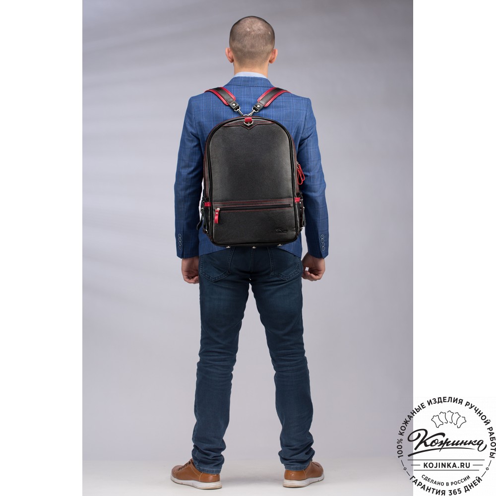 Кожаный рюкзак-трансформер "Покер" (тёмно-коричневый) 