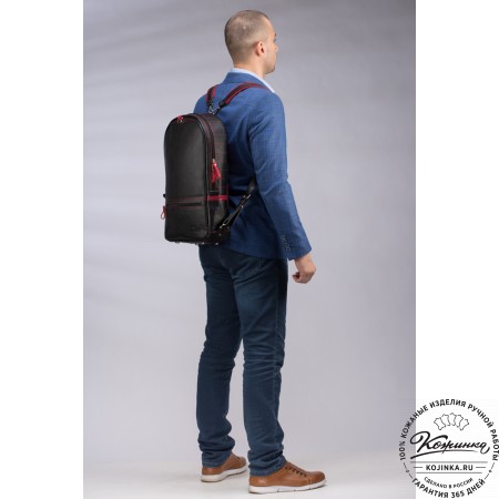 Кожаный рюкзак-трансформер "Покер" (тёмно-коричневый) 