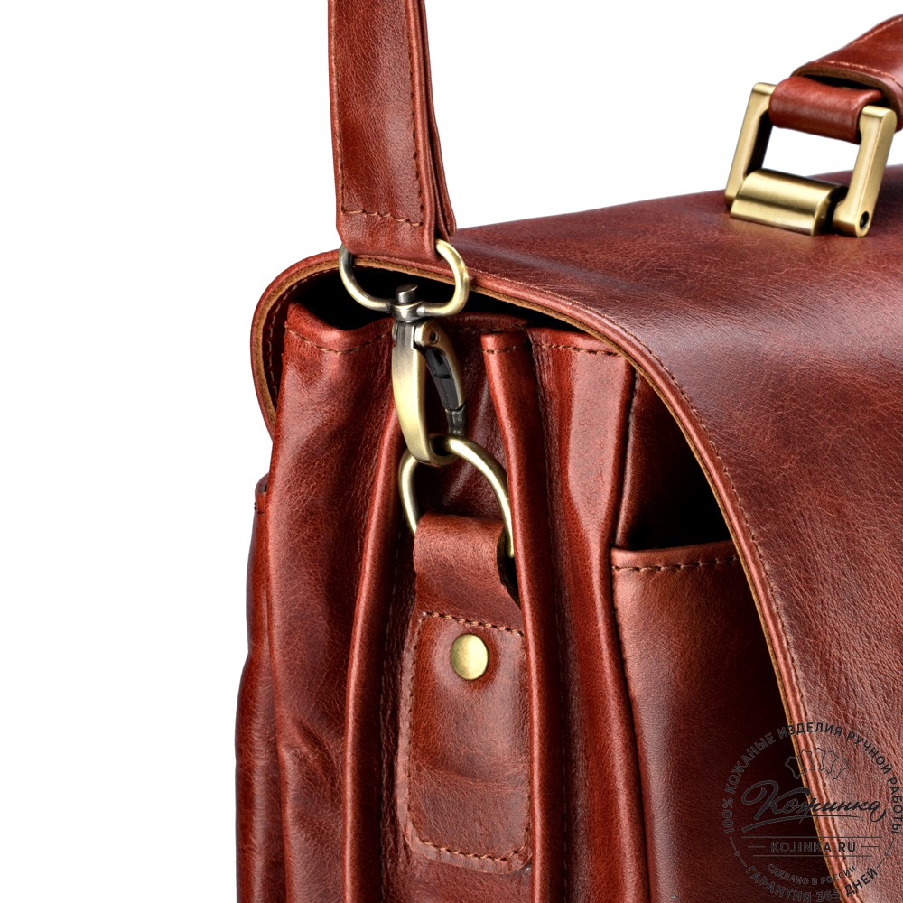 Кожаный портфель "Борменталь" (рыжий антик)