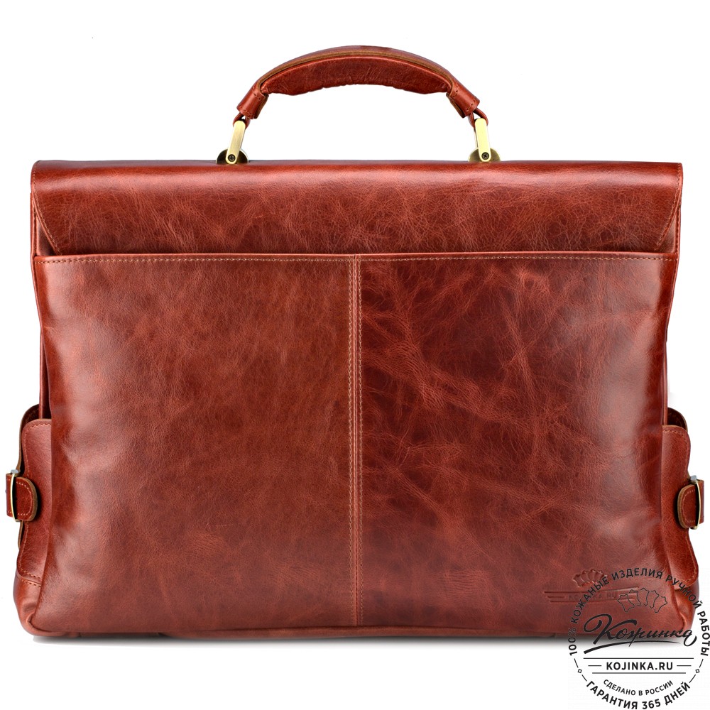 Кожаный портфель "Борменталь" (рыжий антик)