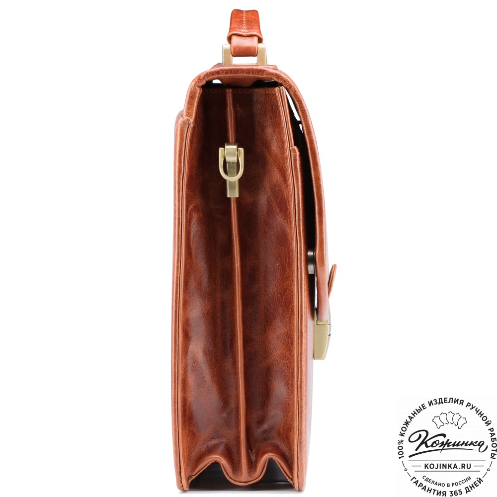 Кожаный портфель "Брест" (рыжий антик)