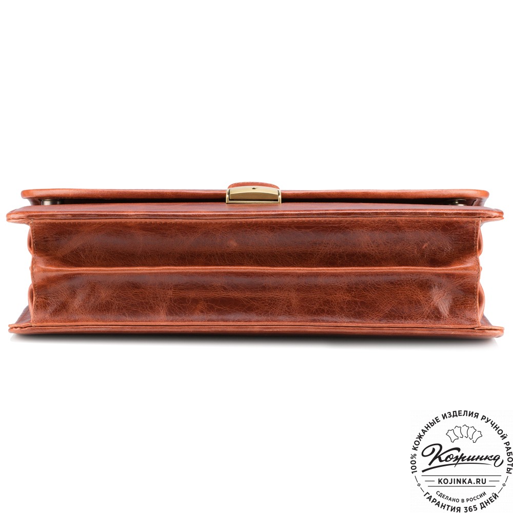 Кожаный портфель "Брест" (рыжий антик)