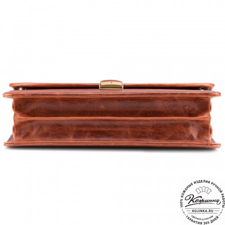 Кожаный портфель "Брест" (рыжий антик)
