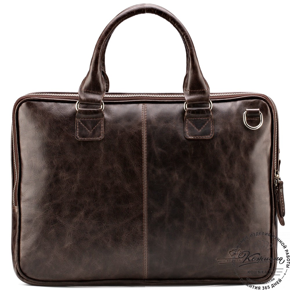 Кожаная деловая сумка "Кларк" (тёмно-коричневый антик) 