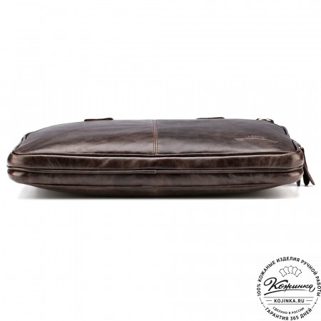 Кожаная деловая сумка "Кларк" (тёмно-коричневый антик) 