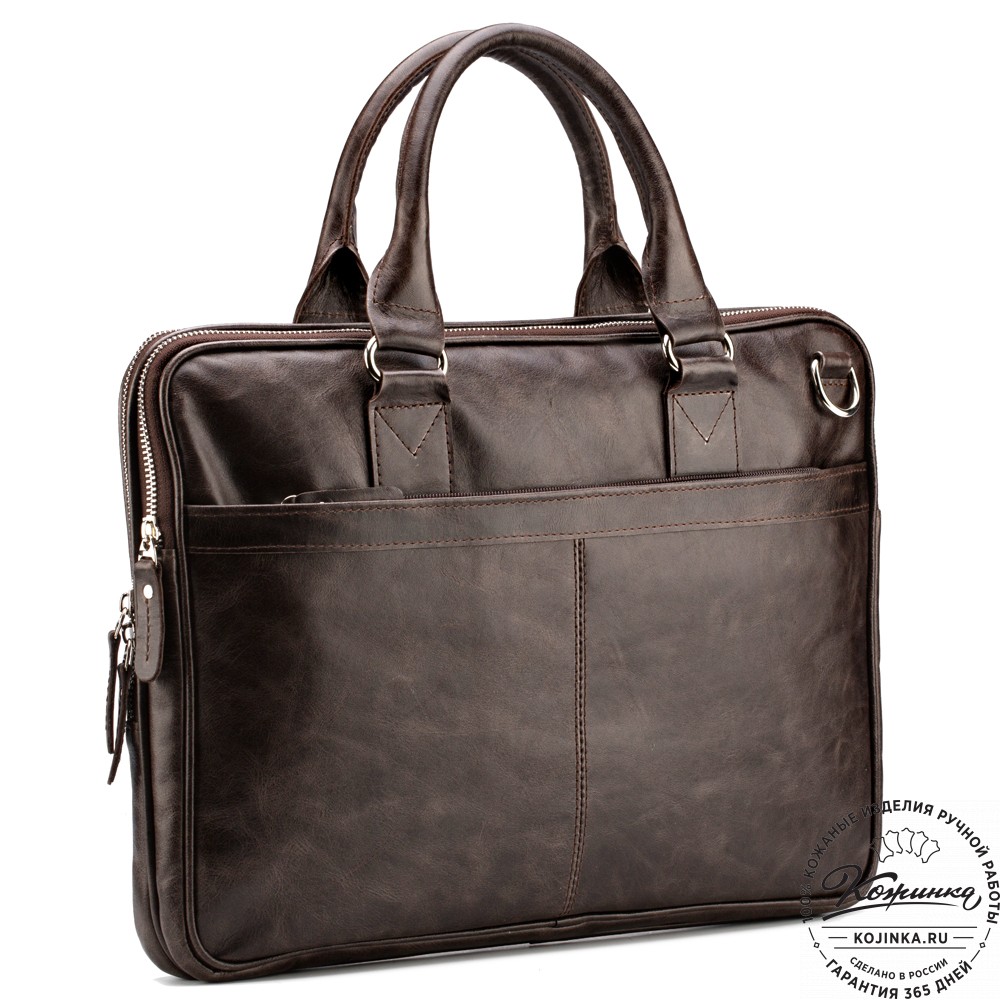 Кожаная деловая сумка "Кларк" (тёмно-коричневый антик) 